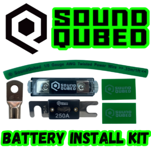 SoundQubed 1/0Ga CCA Battery Install Kit - Green