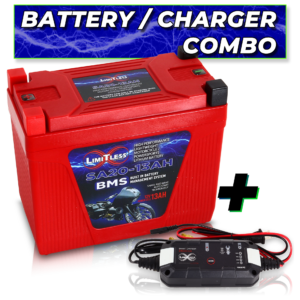 Limitless Lithium Shake Awake 20 Case 13AH Smart Motorcycle battery With 3.5A Battery Maintainer