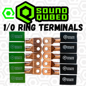 Soundqubed 1/0 Gauge Ring Terminals with Heat Shrink - Copper