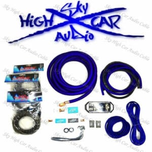 Sky High Car Audio  Amp Kit Single 1/0 to Dual 4 Gauge CCA - Red or Blue