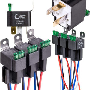 Sky High Car Audio - 30A Fused Relay with 4-Pin Harness (6 Pack)