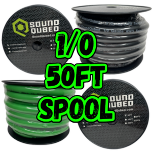 Soundqubed 1/0 Power and Ground Wire (50ft spool) BLACK ONLY