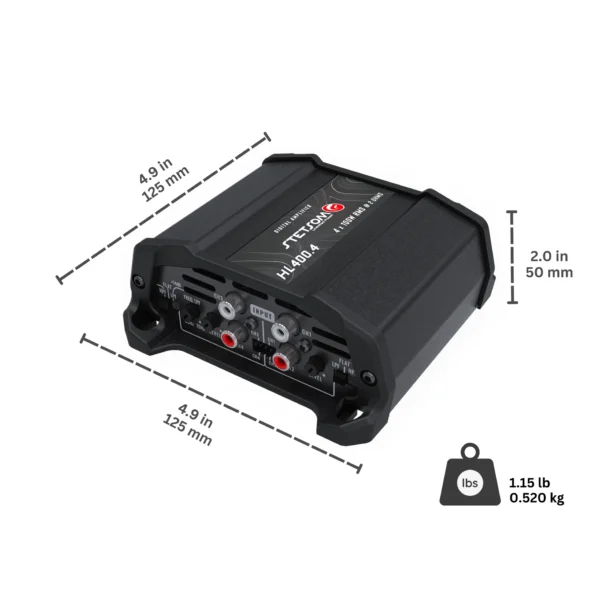 Stetsom HL 400.4 Class D Full Range Amplifier 4 Channel RCA Input and Variable Crossover - Image 4
