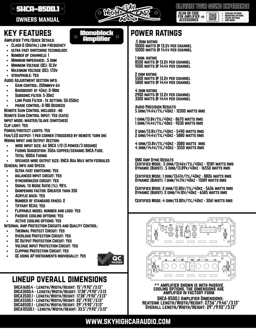 Sky High Car Audio 8500.1 Amplifier SHCA-8500.1 - Image 2