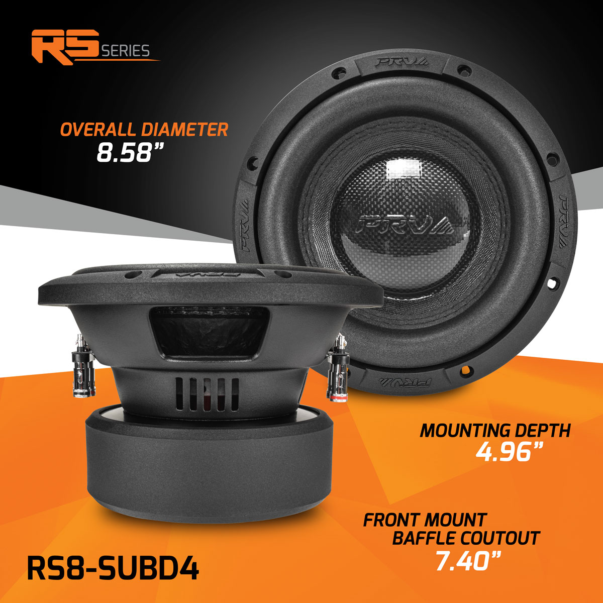 PRV Audio 8 inch RS Series Car Subwoofer D4 PRV-RS8-SUBD4 - Image 6