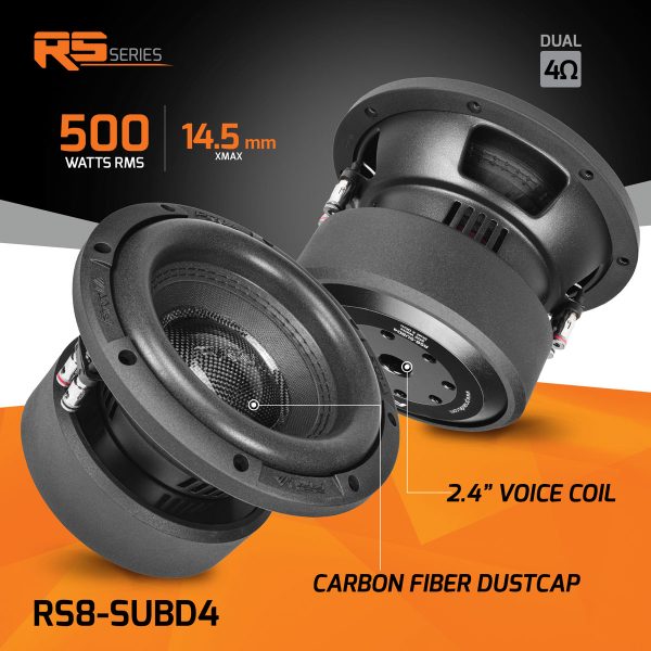 PRV Audio 8 inch RS Series Car Subwoofer D4 PRV-RS8-SUBD4