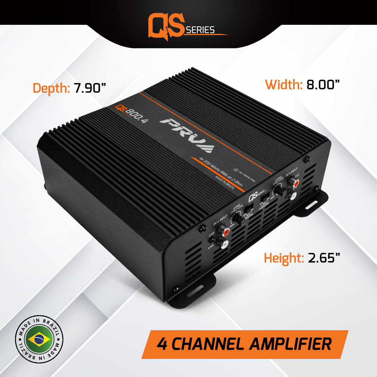 PRV QS800.4 Full Range 4 Channel Amplifier 2 Ohm PRV-QS800.4 - Image 7