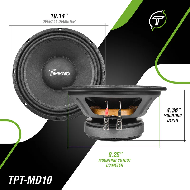 Timpano 10 inch PRO Audio Car Mid BASS 8 Ohm TPT-MD10 - Image 5