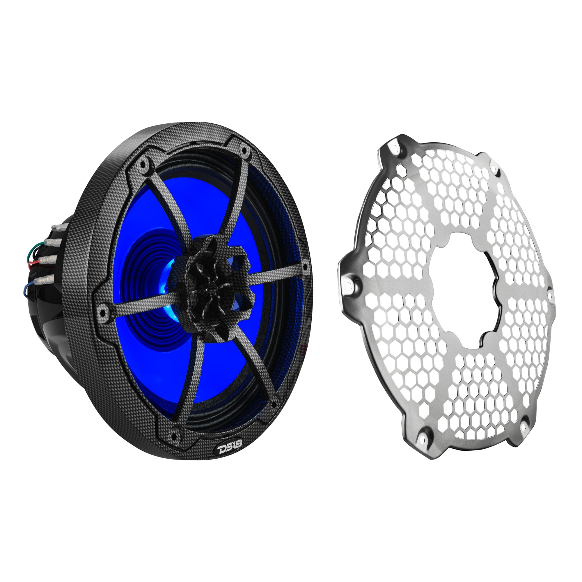 DS18 CF-8MD 8” Marine 2-Way Hybrid Speaker with RGB LED, Compression Driver and Neodymium Magnet | 350W RMS 4-Ohm