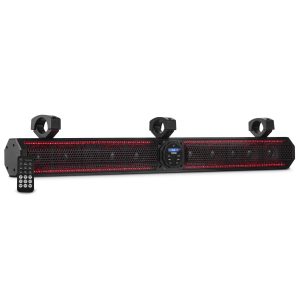 DS18 SB37BTXRGB 37" Marine Amplified Soundbar with Bluetooth USB & RGB Lighting 10 Speakers 1200 Watts