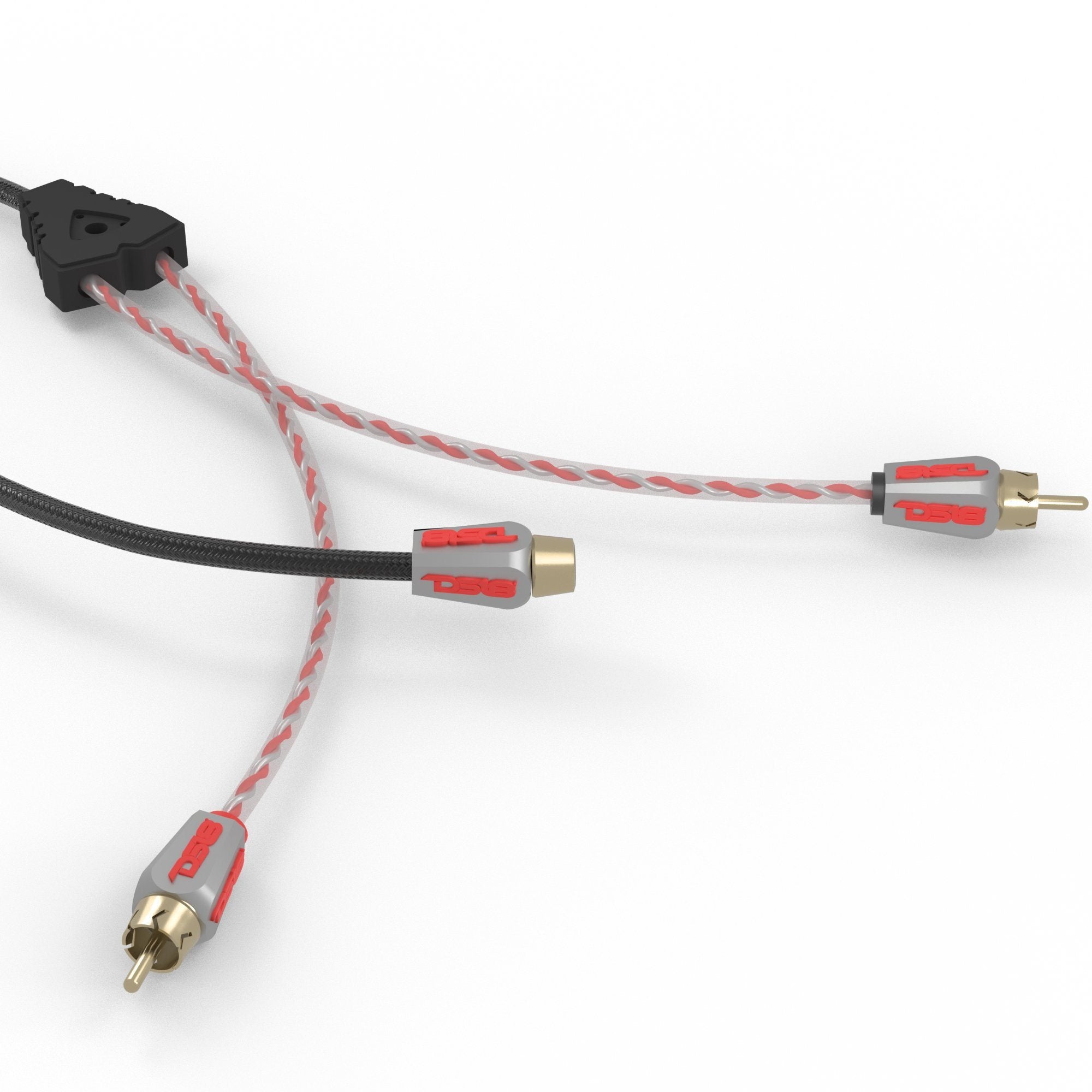 DS18 HQRCA-1F2MBK Level 3 RCA 100% Copper OFC Y Connector 1 FEMALE to 2 MALE - BLACK - RED
