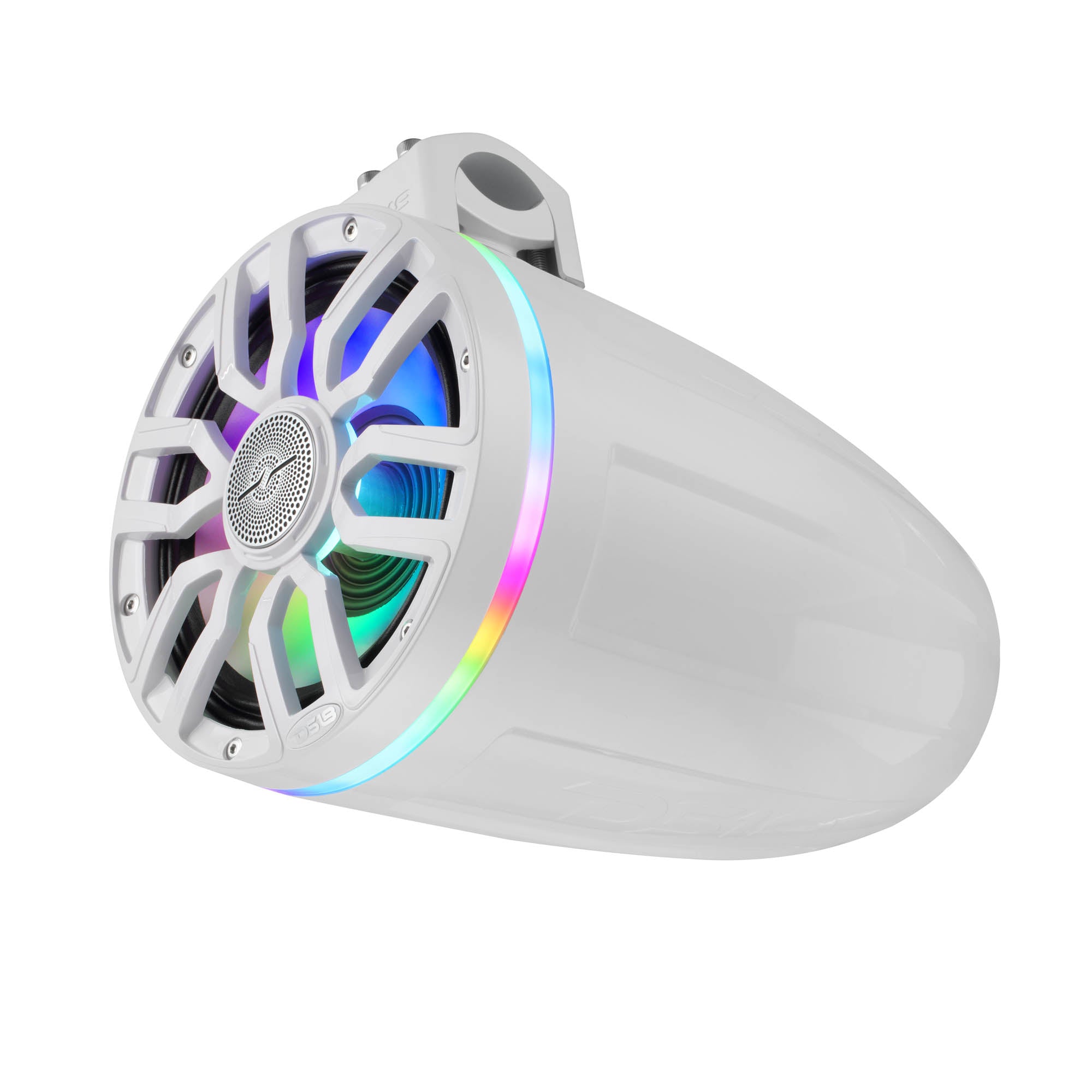 DS18 NXL-IQ8TPNEO/WH 8" NXL-iQ Marine Tower Speaker with Digital LED Lights, Neodymium Magnet, 1" Compression Driver, IP65 Rated, 350W RMS,…