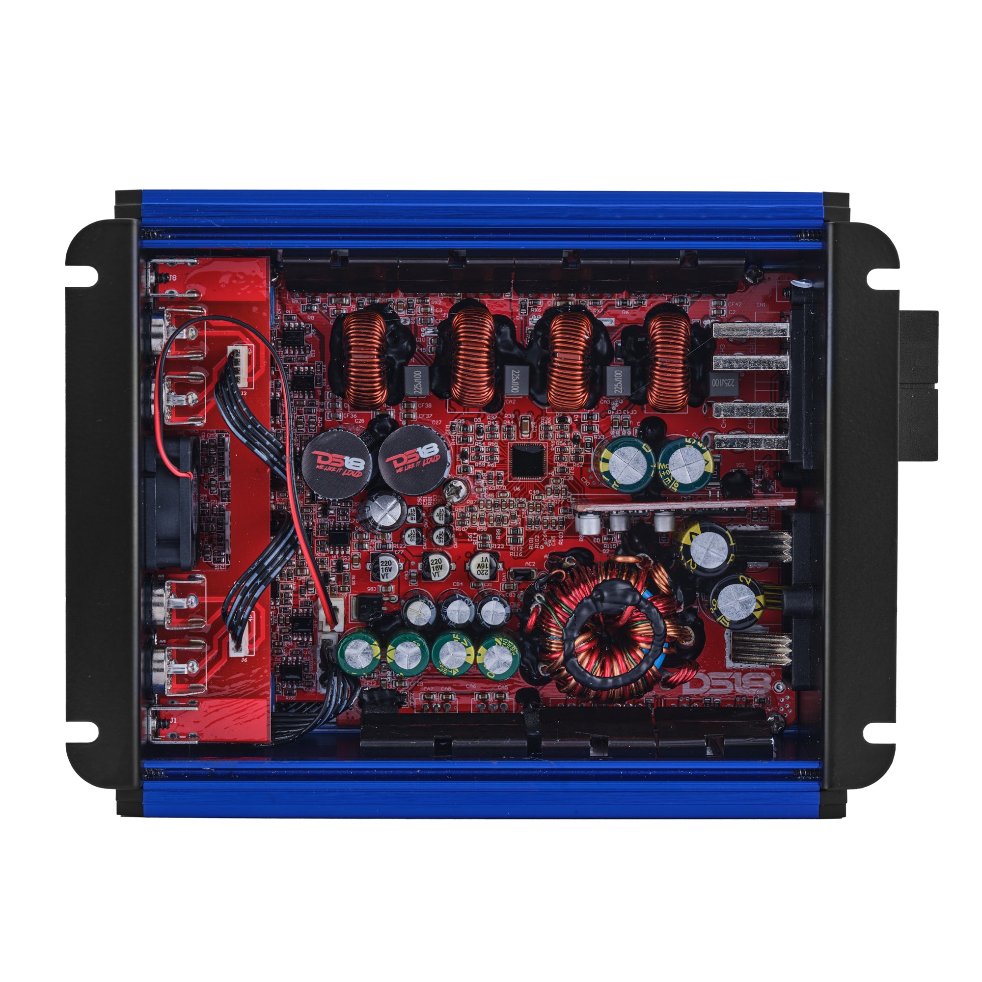 DS18 FRP-1.2K4/BL FRP Compact 4-Channel Full-Range Class-D Amplifier | 1200W RMS