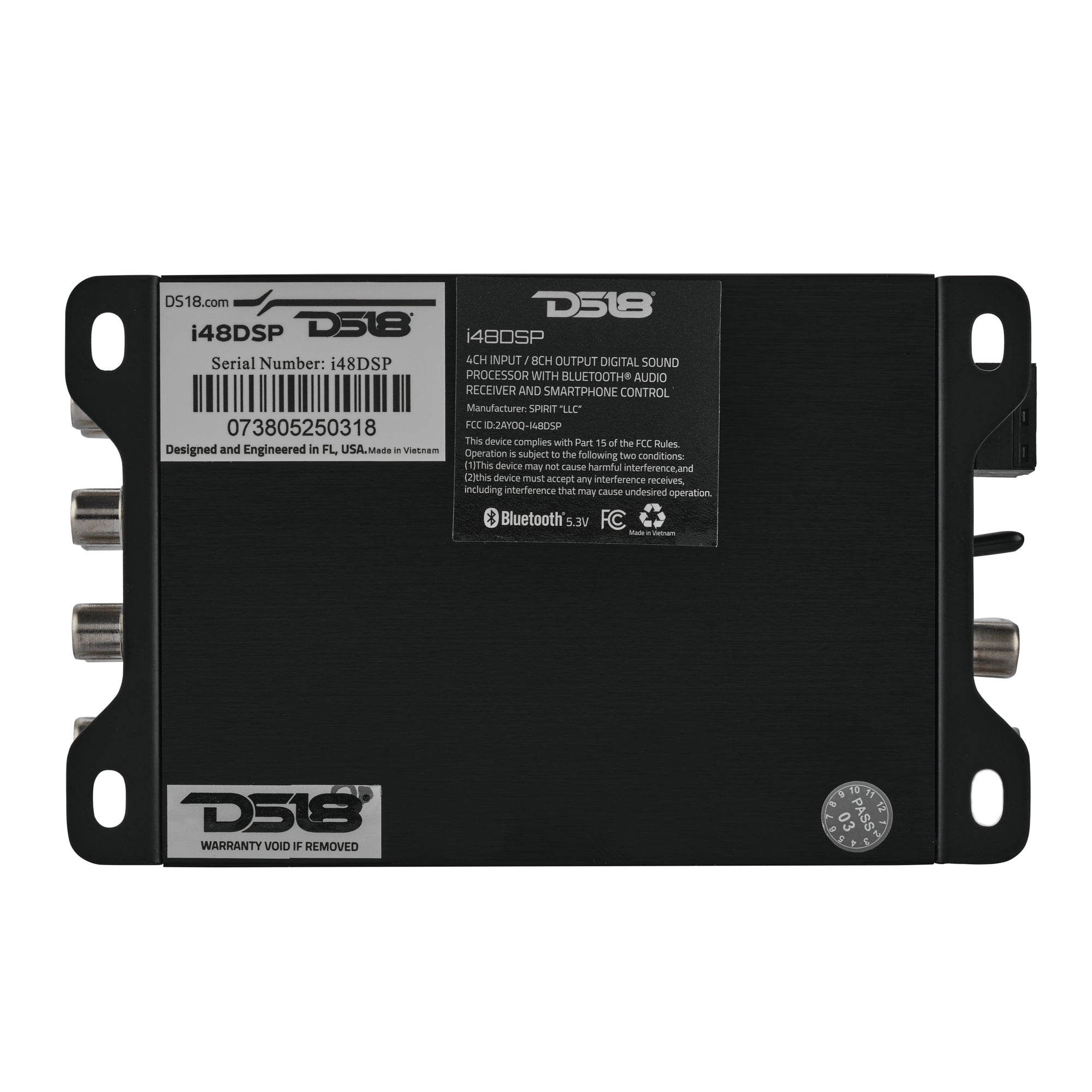 DS18 i48DSP 4-Input / 8-Output Digital Sound Processor with Bluetooth and App Control