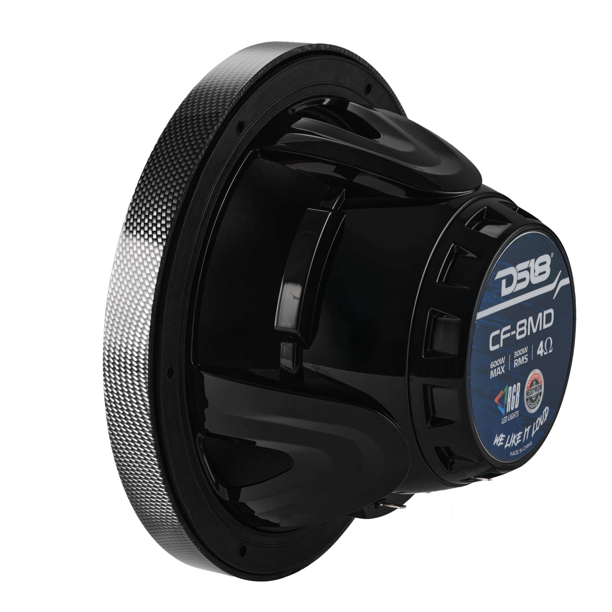 DS18 CF-8MD 8” Marine 2-Way Hybrid Speaker with RGB LED, Compression Driver and Neodymium Magnet | 350W RMS 4-Ohm