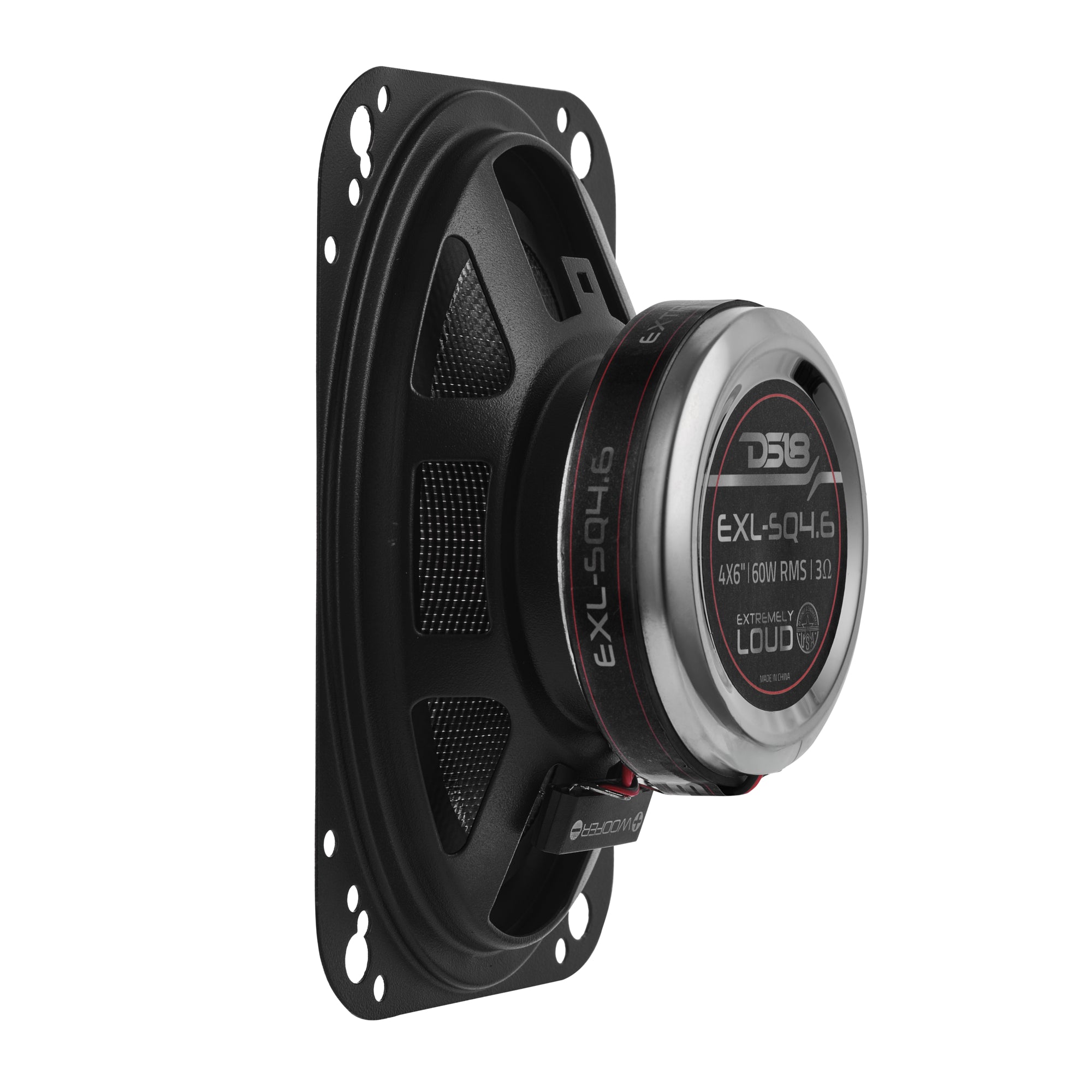 DS18 EXL-SQ4.6 EXL 4x6” 2-Way Coaxial Speaker with Fiber Glass Cone | 60W RMS 3-Ohm