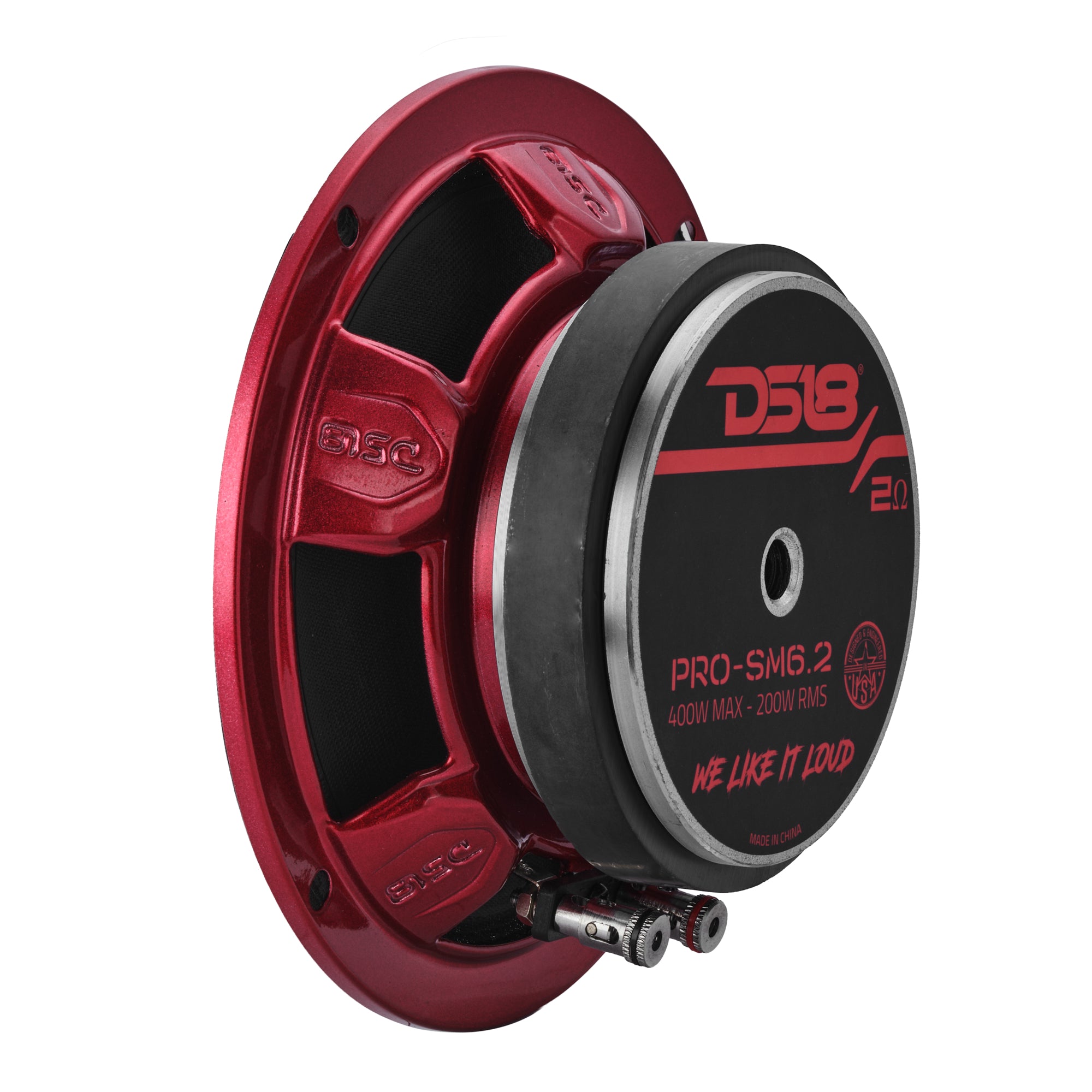 DS18 PRO-SM6.2 PRO 6.5" Slim Mid-Range Loudspeaker with Water-Resistant Cone | 200W RMS 2-Ohm