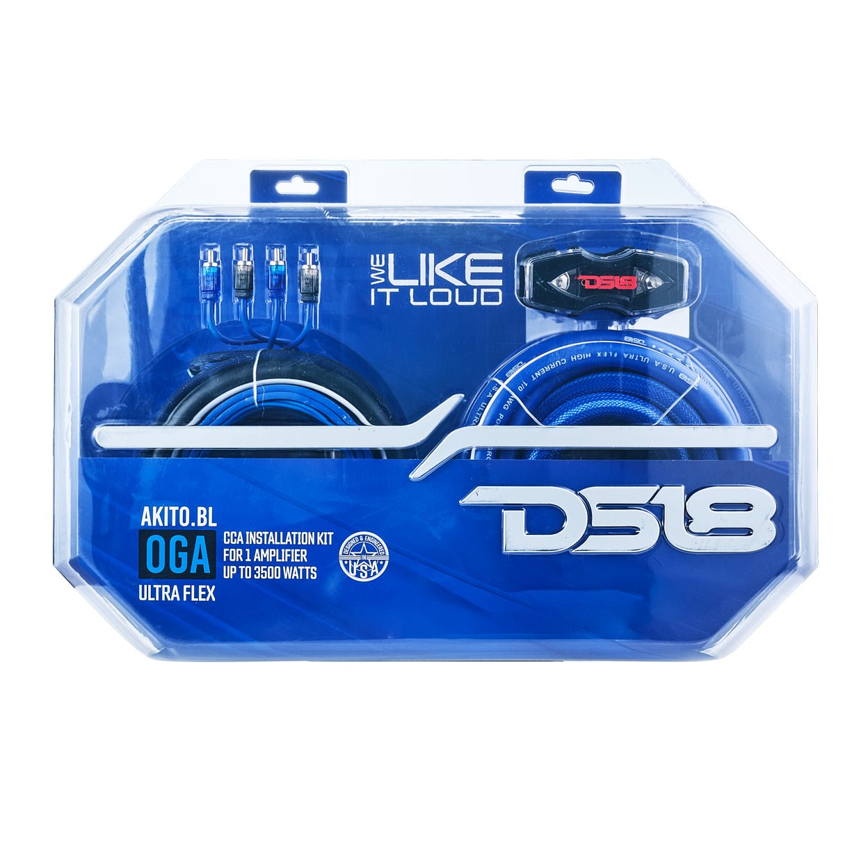 DS18 AKIT0.BL 0-GA Amplifier Installation Wiring Kit - Blue