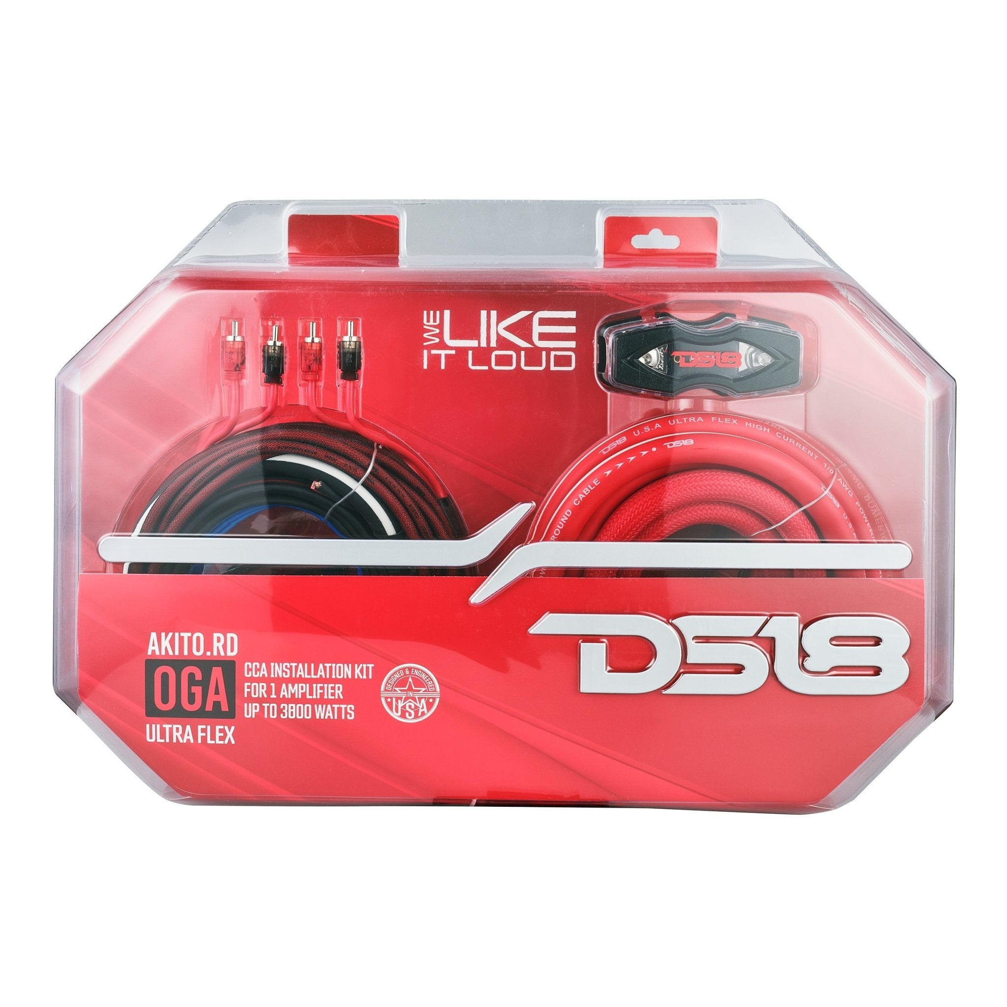 DS18 AKIT0.RD 0-GA Amplifier Installation Wiring Kit - Red