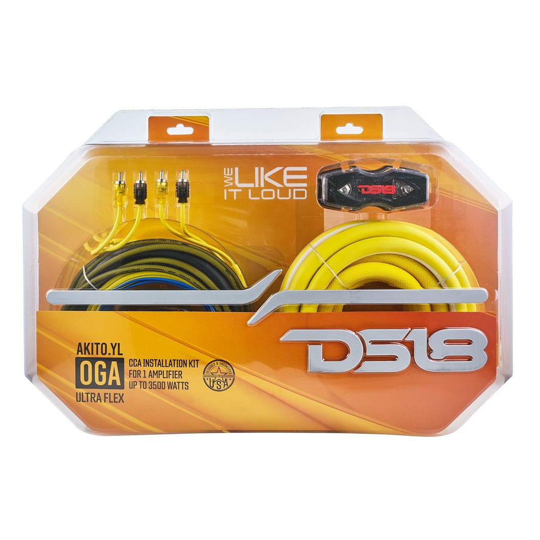 DS18 AKIT0.YL 0-GA Amplifier Installation Wiring Kit - Yellow