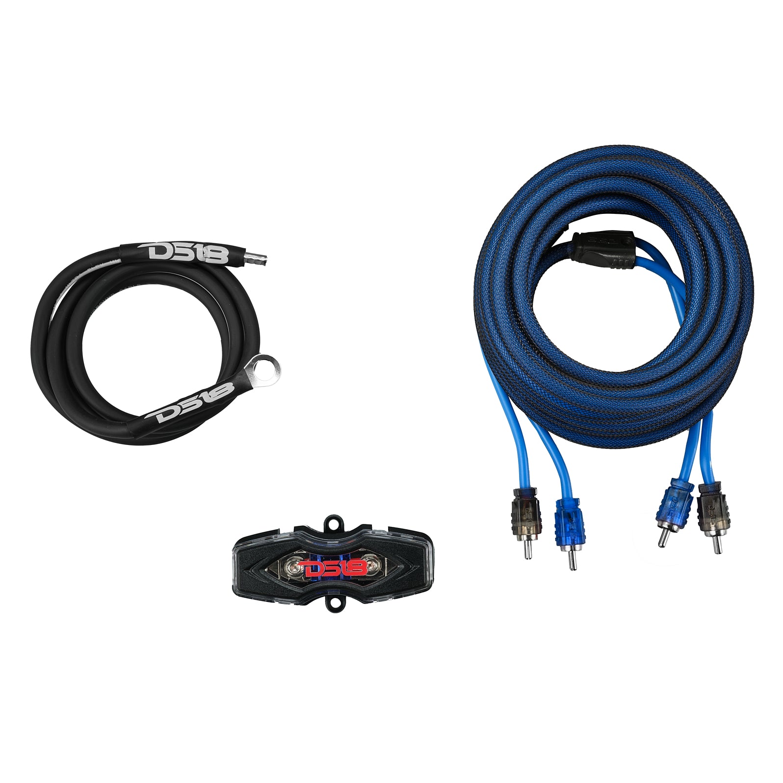 DS18 AKIT8.BL 8-GA Amplifier Installation Wiring Kit - Blue