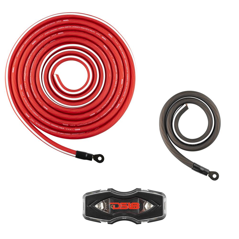 DS18 AMPKIT4 4-GA CCA Amplifier Installation Kit - RED