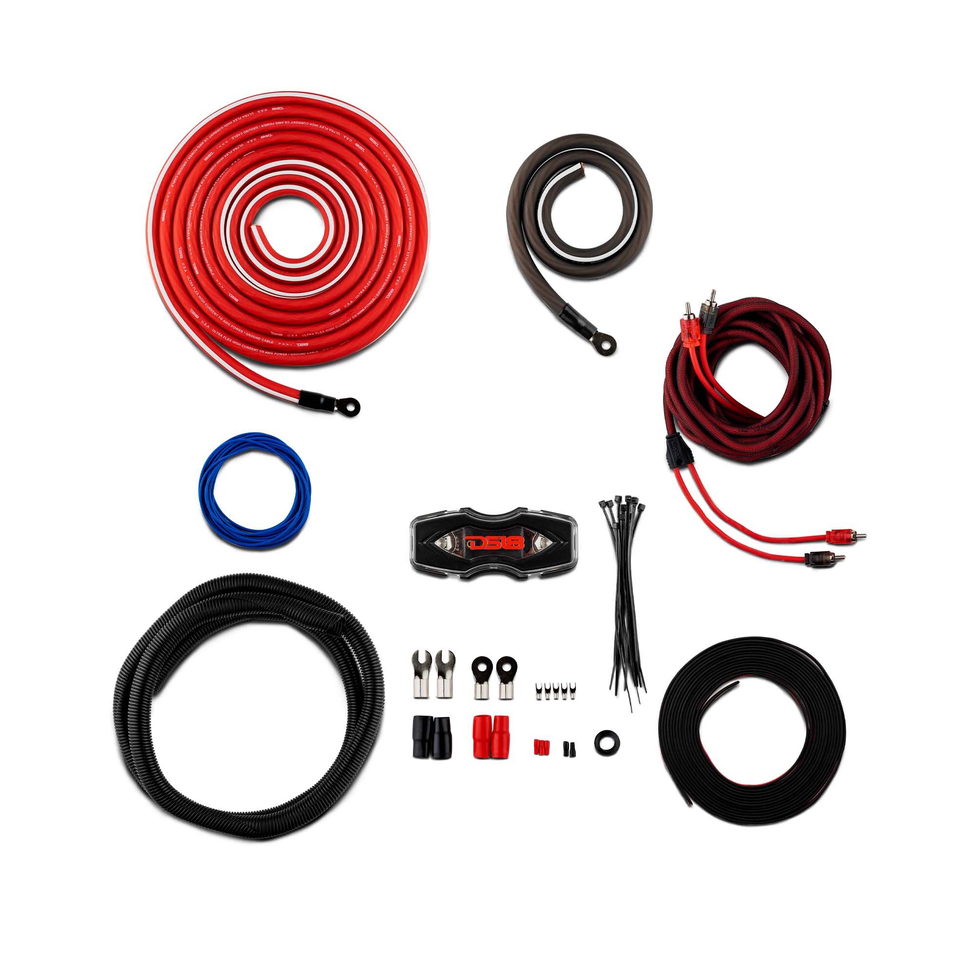 DS18 AMPKIT0 0-GA CCA Amplifier Installation Kit - RED