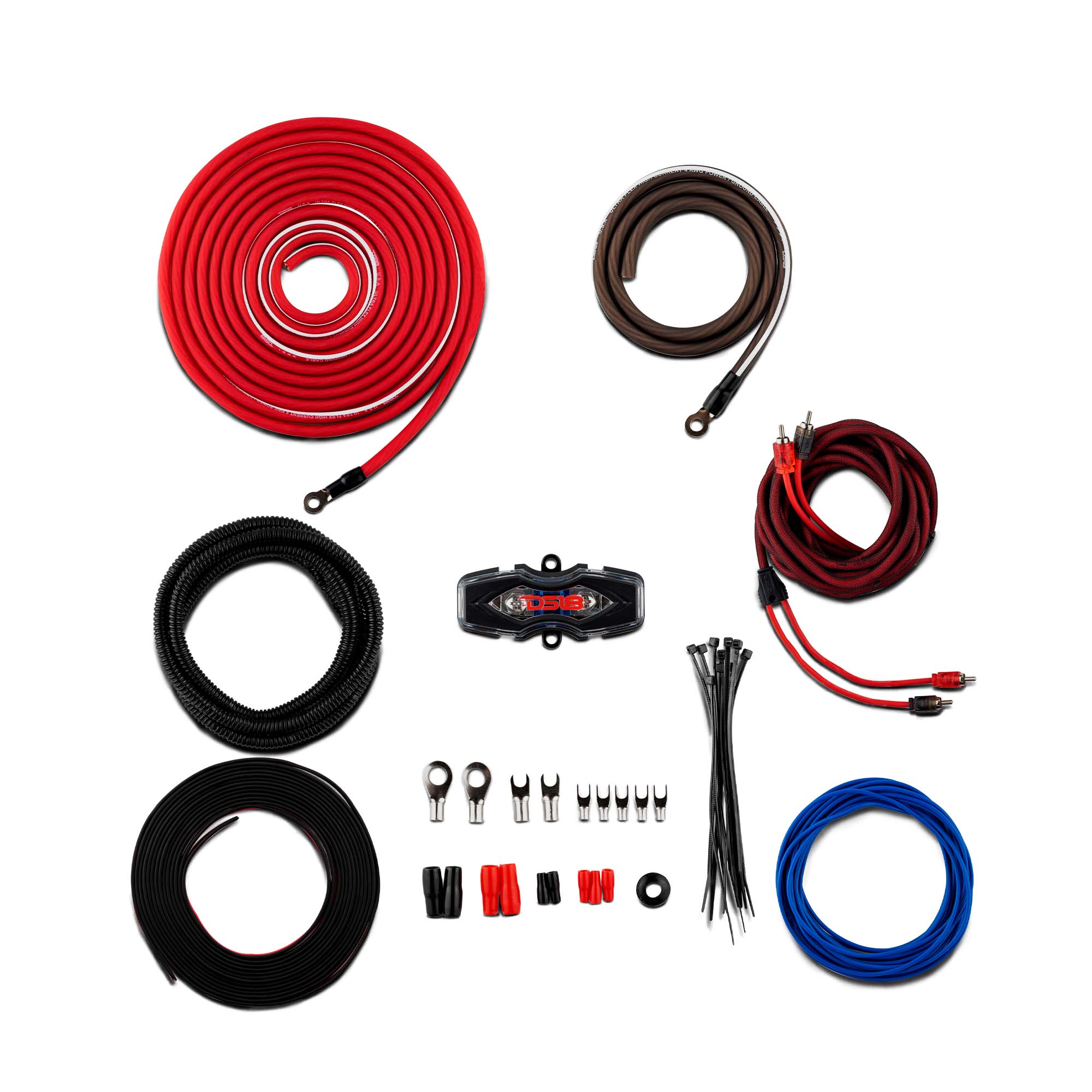 DS18 AMPKIT4 4-GA CCA Amplifier Installation Kit - RED