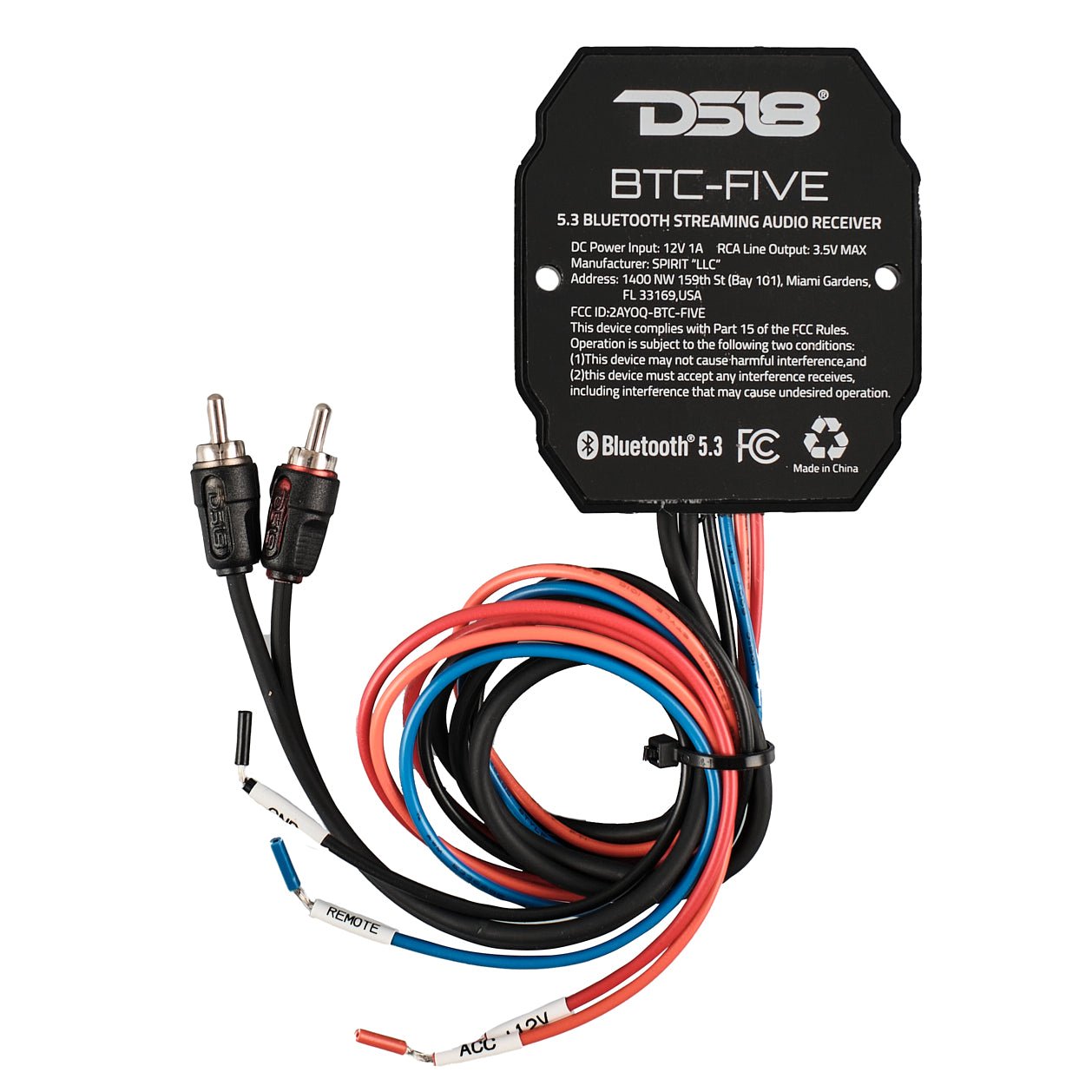 DS18 BTC-FIVE Universal Bluetooth 5.3 Audio Receiver | Wireless, Water-Resistant IP66