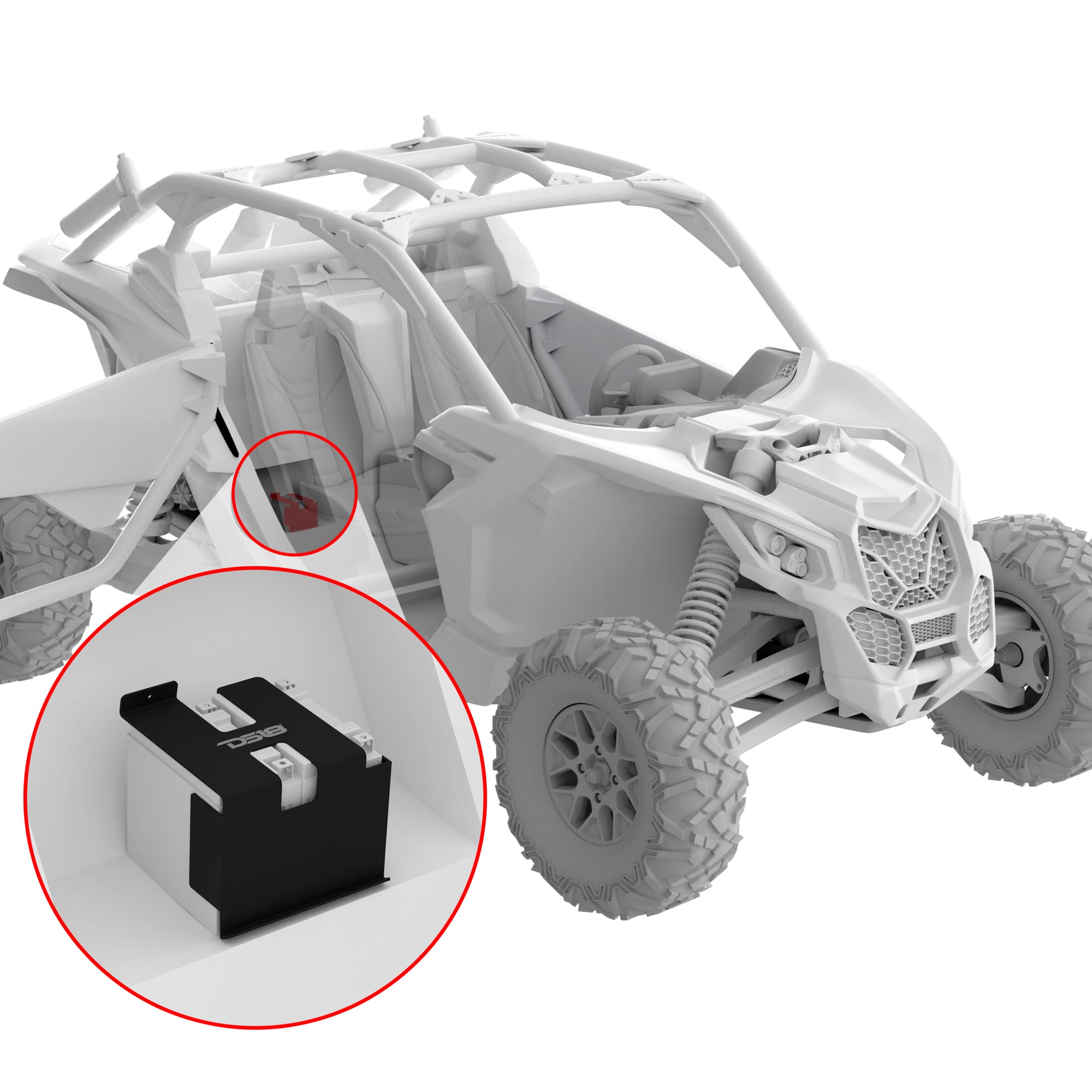 DS18 CA-X3DBATT Can-Am Maverick X3 Second Battery Upgrade Kit - More Battery Reserve Power For Longer Lasting Audio