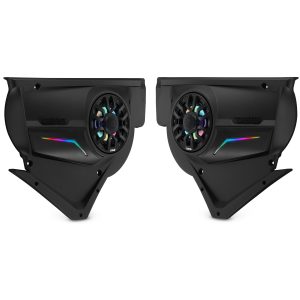 DS18 CA-X3FD6LD Can-Am Maverick X3 Door Speaker Panels Loaded with NXL-IQ 6.5" 2-Way Coaxial Marine Speakers and Digital LED Badge