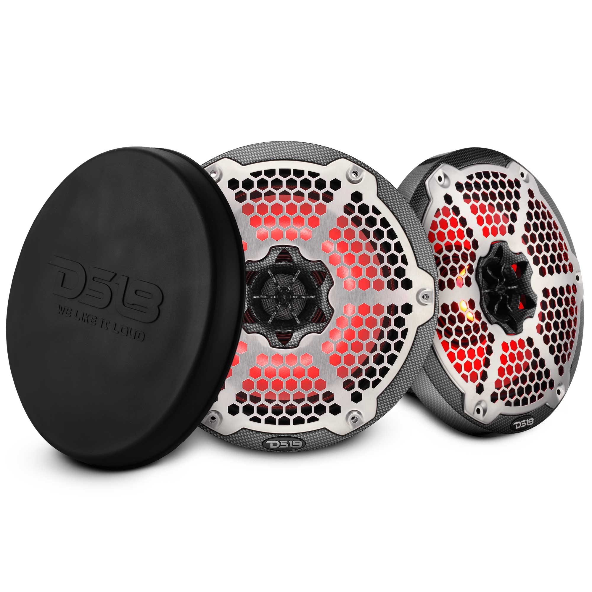 DS18 CF-8MD 8” Marine 2-Way Hybrid Speaker with RGB LED, Compression Driver and Neodymium Magnet | 350W RMS 4-Ohm