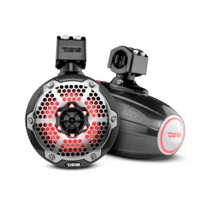 DS18 CF-X6TP NXL 6.5" Marine and Powersports Towers LED RGB Lights 100 Watts Rms - Black Carbon Fiber