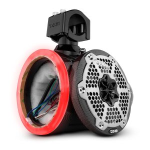 DS18 CF-X6TP.NS NXL 6.5" Marine and Powersports Empty Tower LED RGB Lights -Black Carbon Fiber