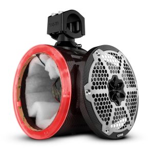 DS18 CF-X8TP.NS NXL 8" Marine and Powersports Empty Tower LED RGB Lights -Black Carbon Fiber