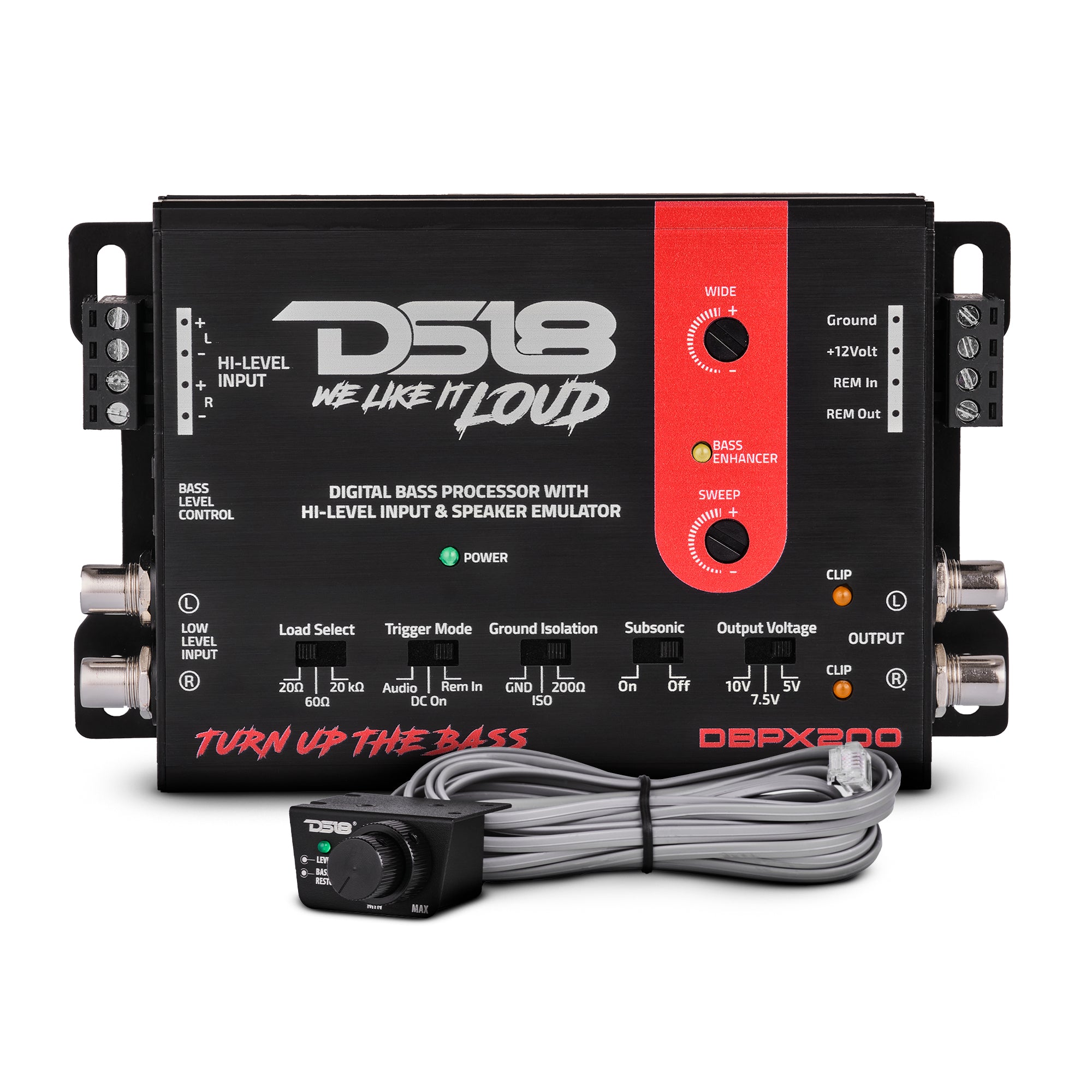 DS18 DBPX200 Digital Bass Processor with Hi to Low Signal Converter & Speaker Emulator