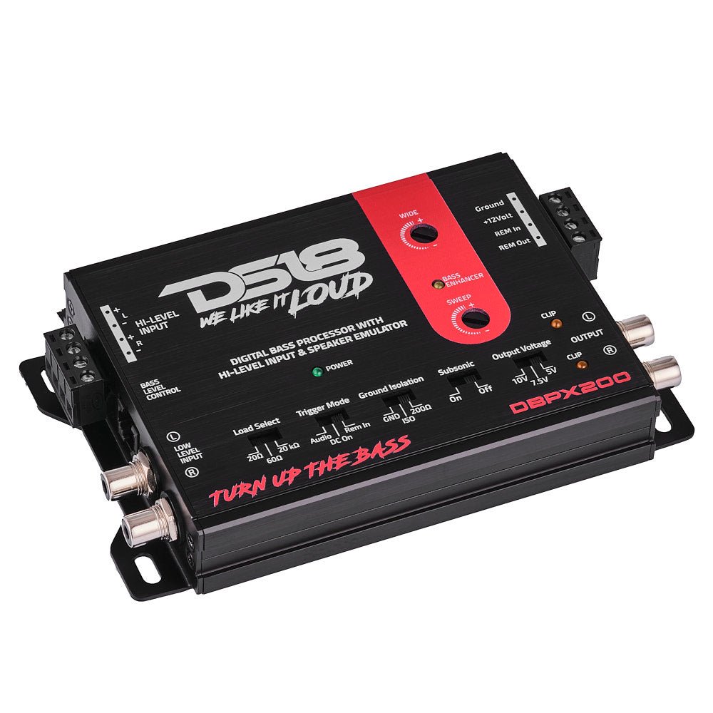 DS18 DBPX200 Digital Bass Processor with Hi to Low Signal Converter & Speaker Emulator
