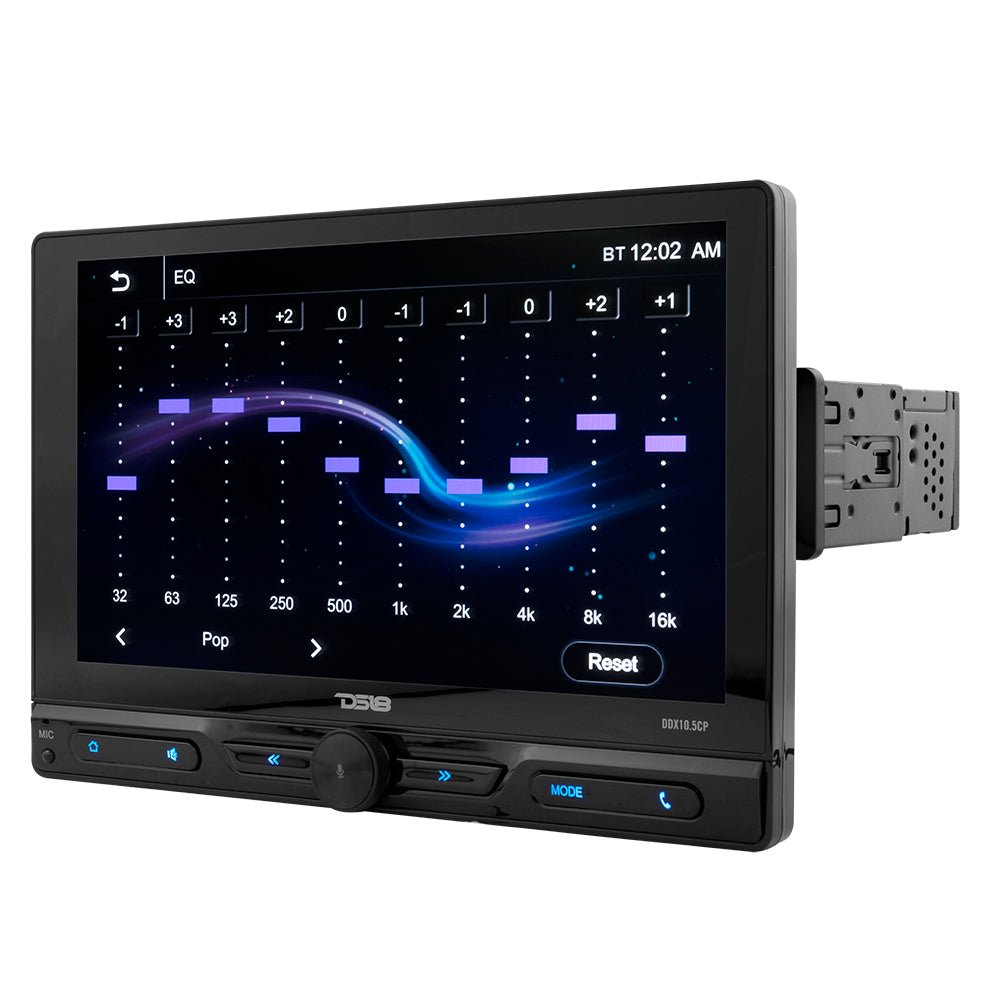 DS18 DDX10.5CP 10.5" Floating Adjustable Modular Touchscreen Mechless Single-DIN Head Unit with Bluetooth, Apple Car Play, Android Mirror L…