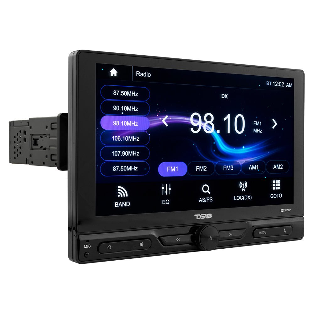 DS18 DDX10.5CP 10.5" Floating Adjustable Modular Touchscreen Mechless Single-DIN Head Unit with Bluetooth, Apple Car Play, Android Mirror L…