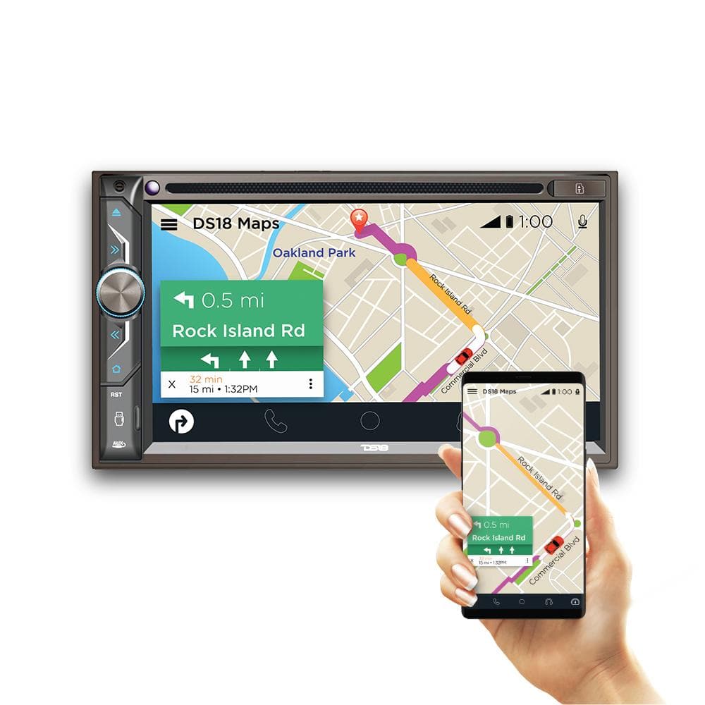 DS18 DDX6.9 6.9" Touchscreen Double-DIN Headunit with DVD, Bluetooth, USB and Mirror Link
