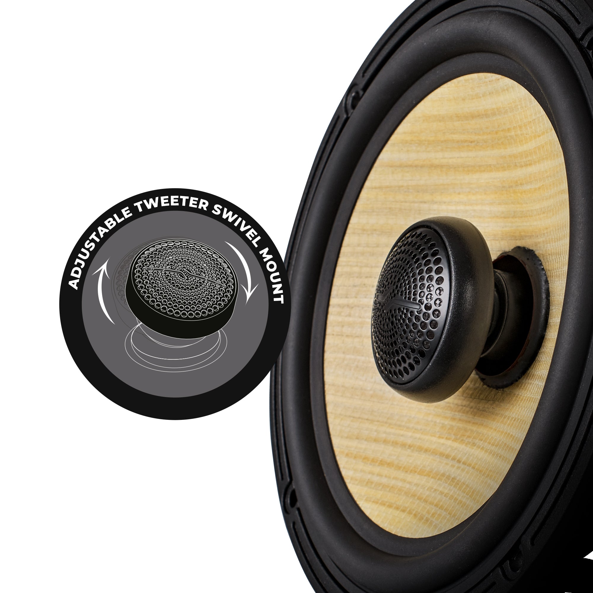 DS18 DXQ6.5CX DXQ 6.5" 2-Way Coaxial Speaker with Yellow Straw and Composite Foam Cone | 150W RMS 4-Ohm