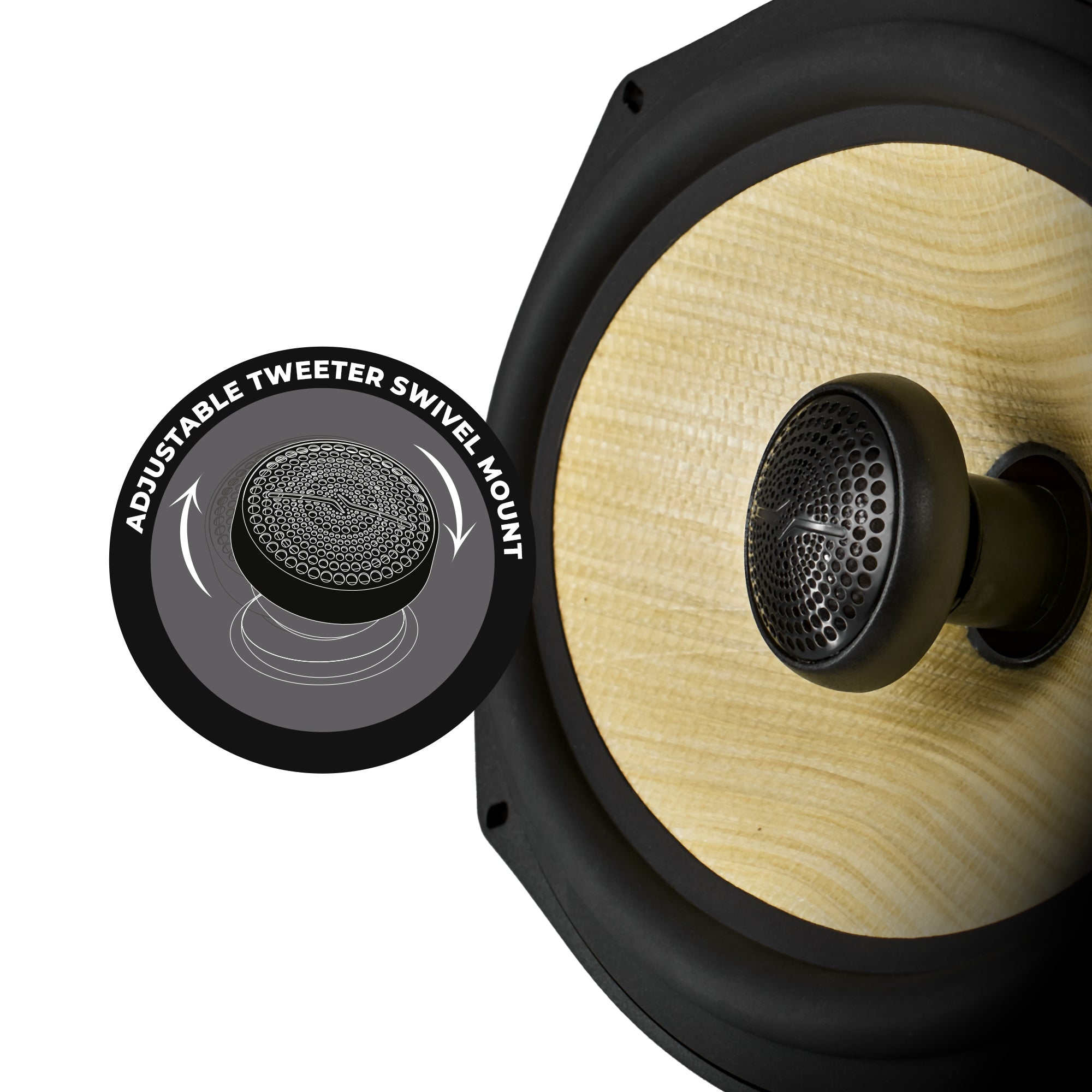 DS18 DXQ6.9CX DXQ 6x9" 2-Way Coaxial Speaker with Yellow Straw and Composite Foam Cone | 150W RMS 4-Ohm