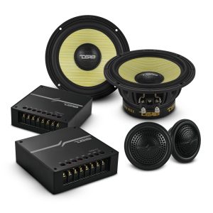 DS18 DXQ6C2 DXQ 6.5" 2-Way Component Speaker Set with Yellow Straw + Composite Foam Cone | 150W RMS 4-Ohm