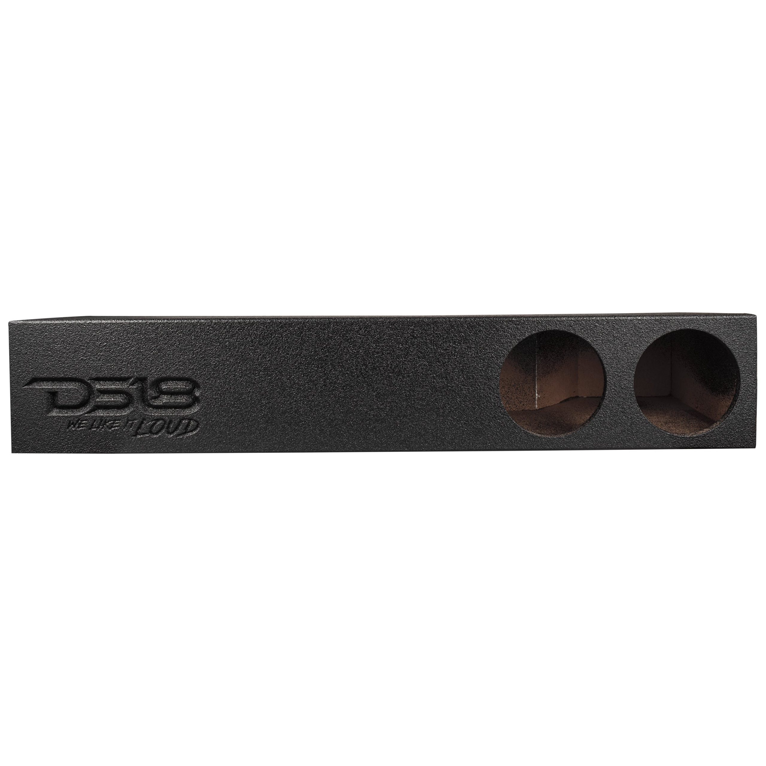 DS18 EBM-FFPRAM19-2X8 Subwoofer Enclosure for 2019-2024 RAM Trucks 4-Door Models, Dual 8" Under Rear Seat Front-Fire Ported Box