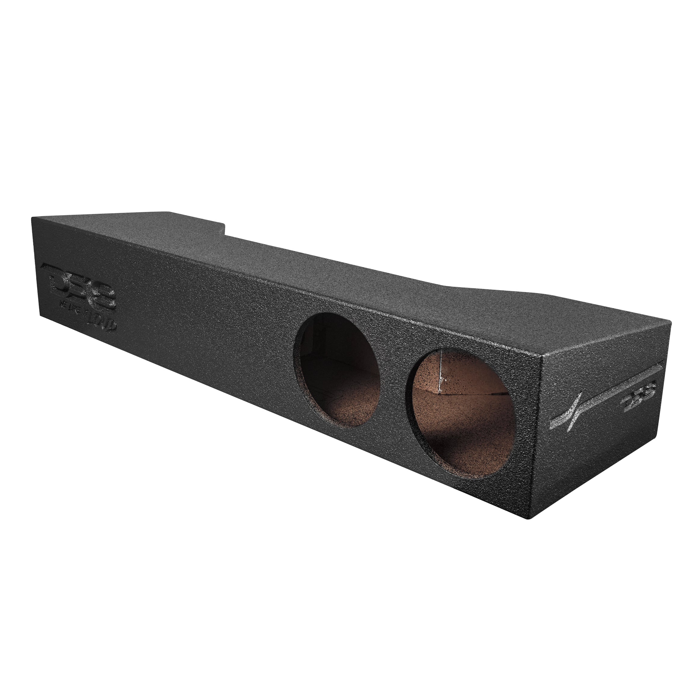 DS18 EBM-FFPRAM19-2X8 Subwoofer Enclosure for 2019-2024 RAM Trucks 4-Door Models, Dual 8" Under Rear Seat Front-Fire Ported Box