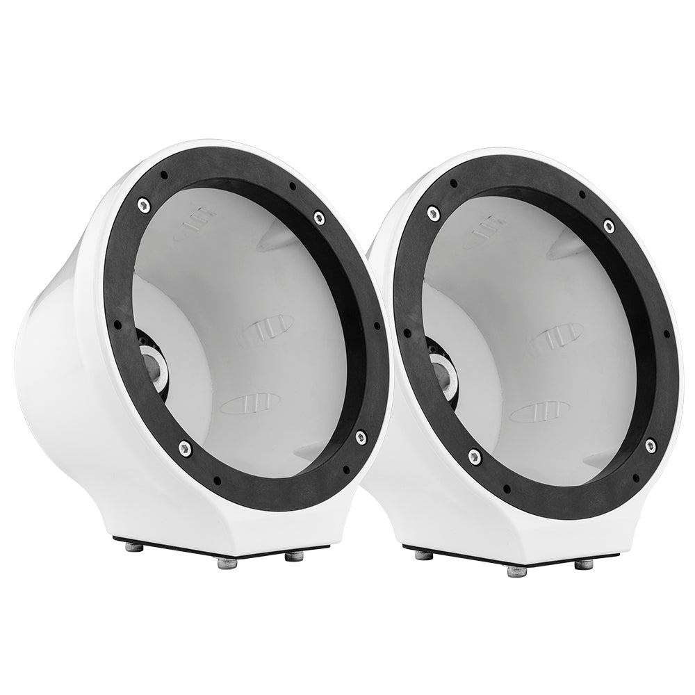 DS18 EN-JS6/WH 6.5” Universal Flat Mount Kick Panel Speaker Pod – Jet Skis, Jeeps, Motorcycles – RGB LED Lights – White
