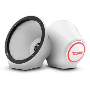 DS18 EN-JS8/WH 8” Universal Flat Mount Kick Panel Speaker Pod – Jet Skis, Jeeps, Motorcycles – RGB LED Lights – White