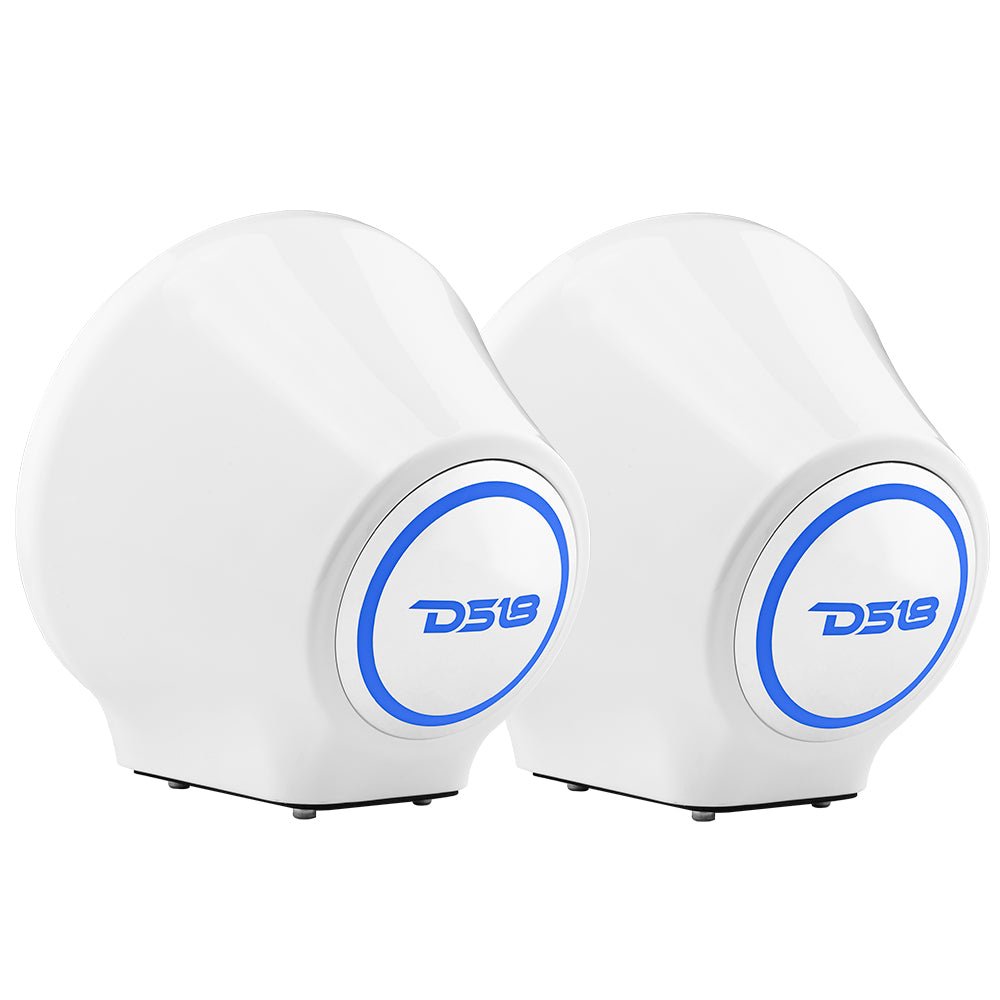 DS18 EN-JS8/WH 8” Universal Flat Mount Kick Panel Speaker Pod – Jet Skis, Jeeps, Motorcycles – RGB LED Lights – White