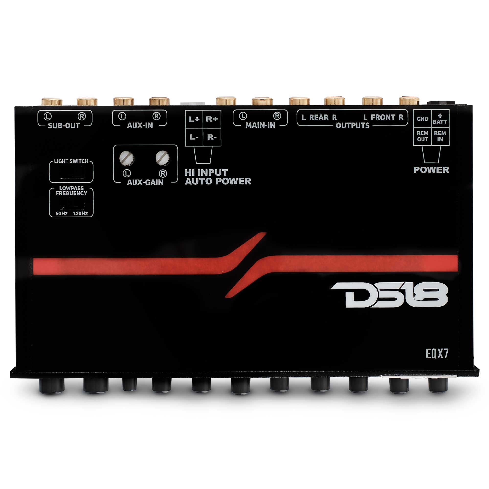 DS18 EQX7 High Volt 7-Band Equalizer with High Level Input and Auto Turn On