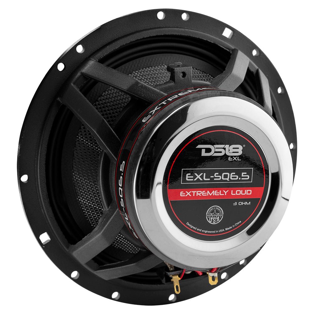 DS18 EXL-SQ6.5 EXL 6.5" 2-Way Coaxial Speaker with Fiber Glass Cone | 120W RMS 3-Ohm